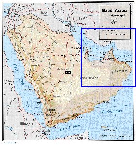 Administratives carte de Arabie saoudite en anglais