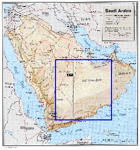 Administratives carte de Arabie saoudite en anglais