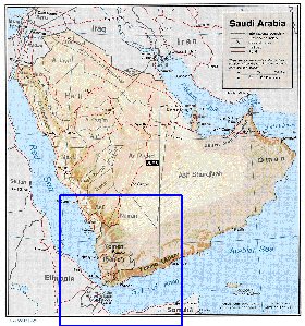 Administratives carte de Arabie saoudite en anglais