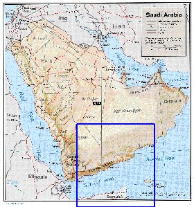 Administratives carte de Arabie saoudite en anglais