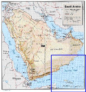 Administrativa mapa de Arabia Saudita em ingles