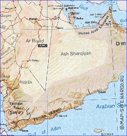 Administrativa mapa de Arabia Saudita em ingles