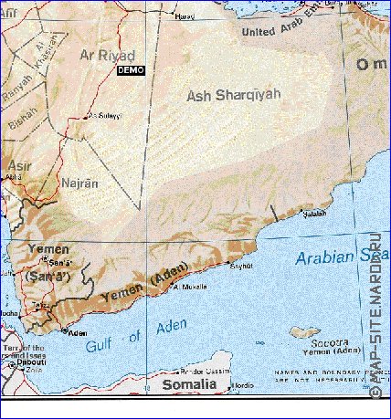 Administrativa mapa de Arabia Saudita em ingles