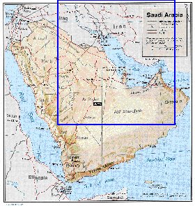 Administratives carte de Arabie saoudite en anglais