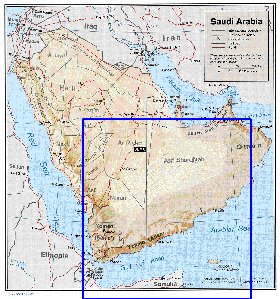 Administrativa mapa de Arabia Saudita em ingles