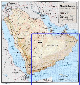 Administrativa mapa de Arabia Saudita em ingles