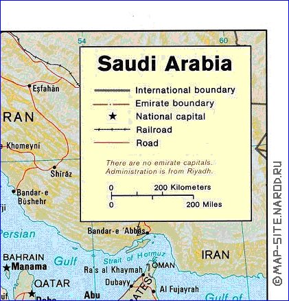 Administratives carte de Arabie saoudite