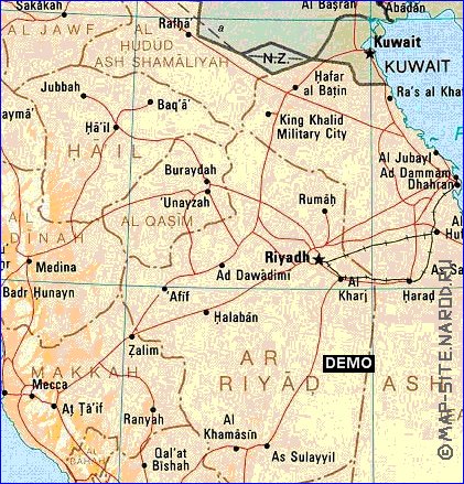 Administrativa mapa de Arabia Saudita