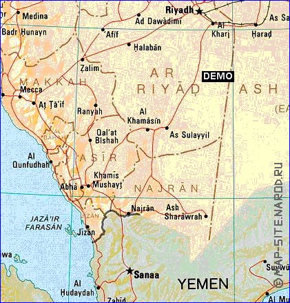 Administratives carte de Arabie saoudite