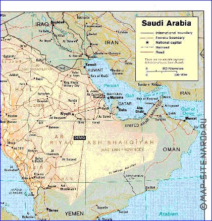 Administratives carte de Arabie saoudite