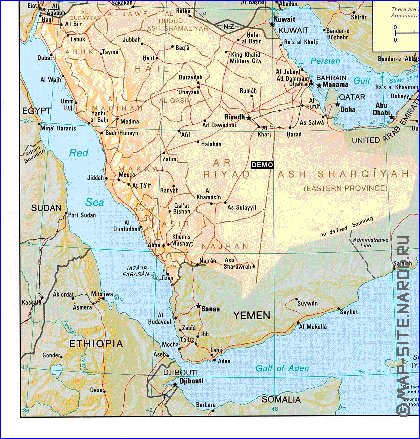 Administrativa mapa de Arabia Saudita