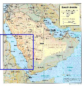 Administrativa mapa de Arabia Saudita