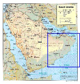 Administrativa mapa de Arabia Saudita