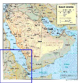 Administrativa mapa de Arabia Saudita