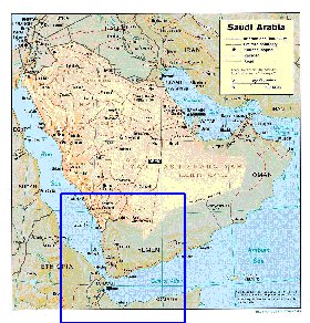 Administrativa mapa de Arabia Saudita