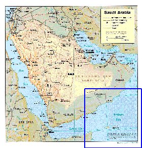 Administrativa mapa de Arabia Saudita