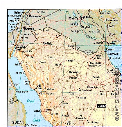 Administratives carte de Arabie saoudite