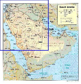 Administrativa mapa de Arabia Saudita