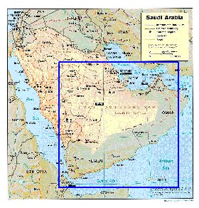 Administrativa mapa de Arabia Saudita