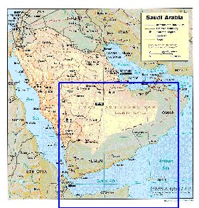 Administrativa mapa de Arabia Saudita