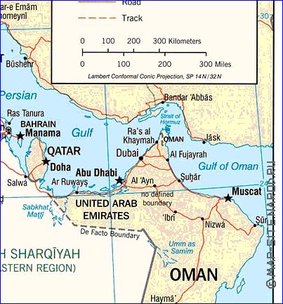 mapa de Arabia Saudita em ingles