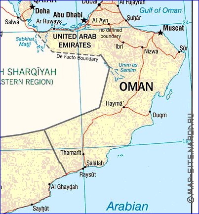 mapa de Arabia Saudita em ingles