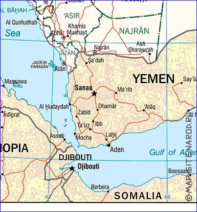 mapa de Arabia Saudita em ingles