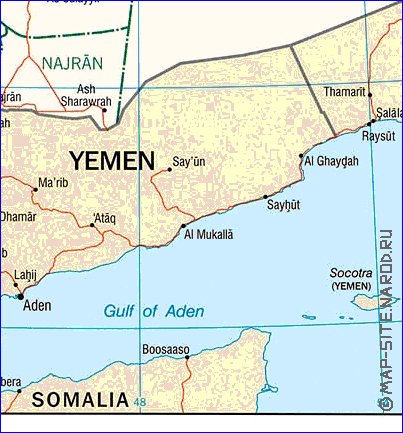 carte de Arabie saoudite en anglais