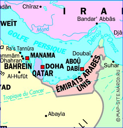 carte de Arabie saoudite