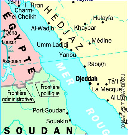 mapa de Arabia Saudita em frances