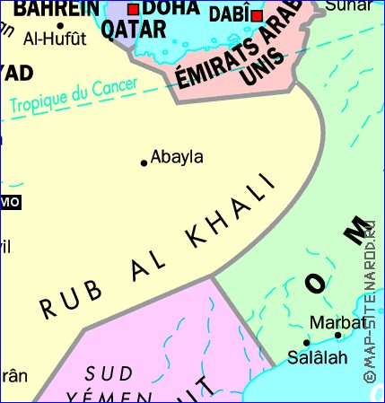 carte de Arabie saoudite