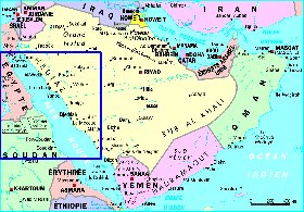 mapa de Arabia Saudita em frances