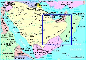 mapa de Arabia Saudita em frances