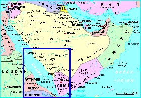 mapa de Arabia Saudita em frances