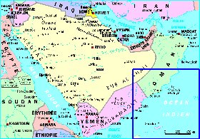 carte de Arabie saoudite