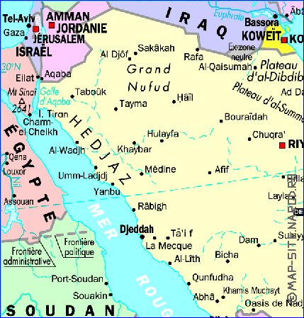 mapa de Arabia Saudita em frances