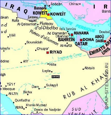 carte de Arabie saoudite