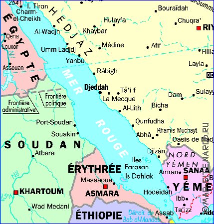 carte de Arabie saoudite