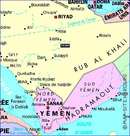 carte de Arabie saoudite