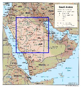 mapa de Arabia Saudita