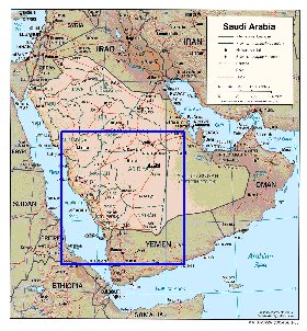 carte de Arabie saoudite