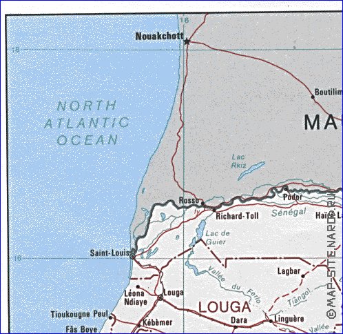 Administratives carte de Senegal en anglais