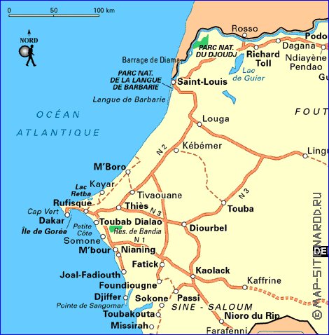 mapa de Senegal