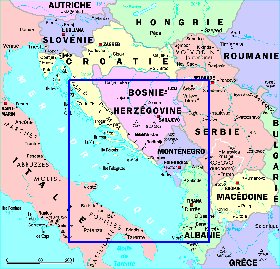 Administrativa mapa de Servia em frances