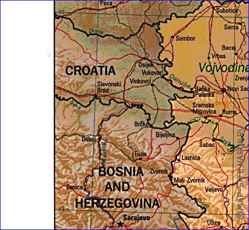 Administratives carte de Serbie