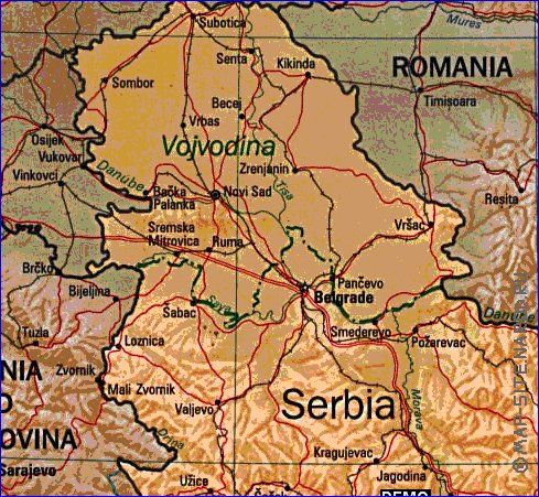 Administrativa mapa de Servia