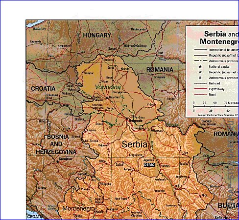 Administrativa mapa de Servia