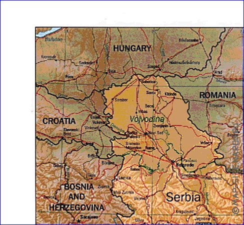 Administrativa mapa de Servia