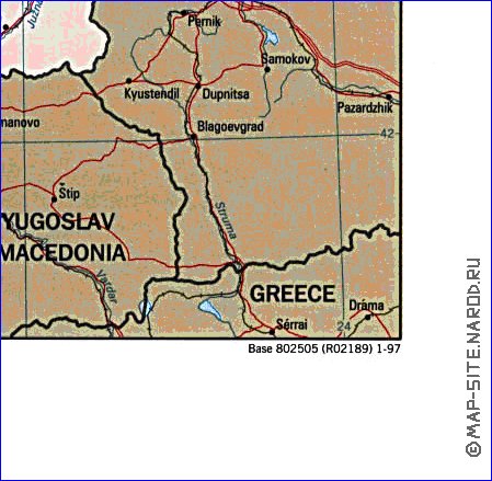 mapa de Servia em ingles