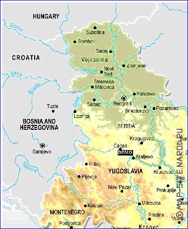 Fisica mapa de Servia